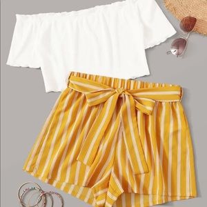 Crop top and shorts